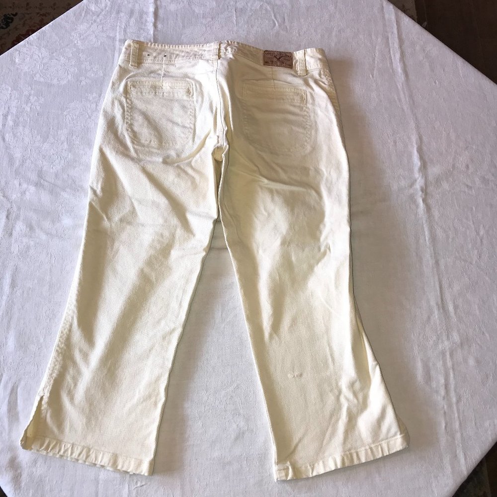 American Eagle Light Yellow Denim Capris